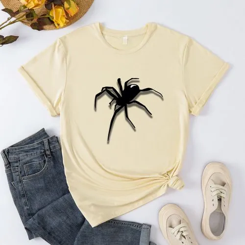 Women's T-shirt Short Sleeve Casual Spider T-Shirts