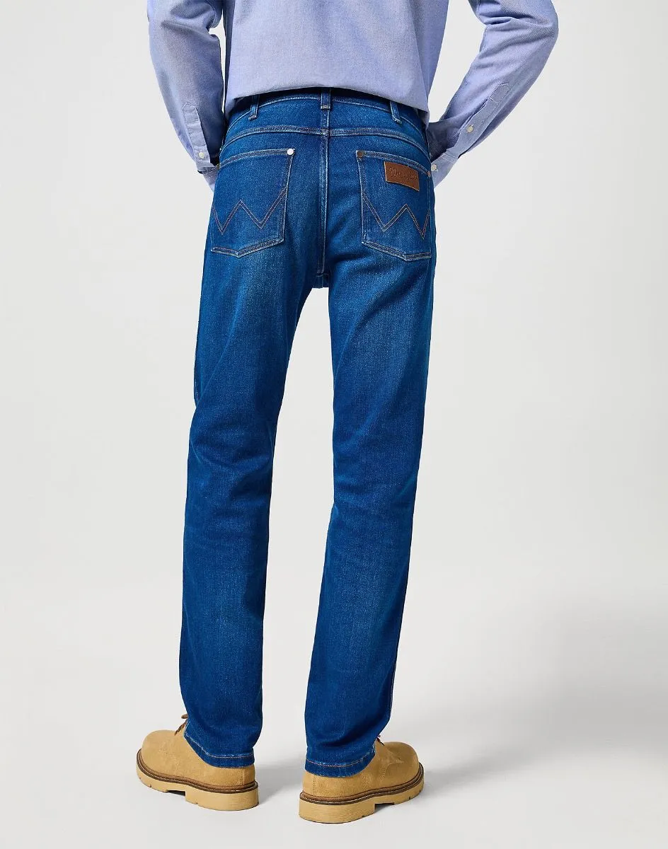 Greensboro Straight Denim Jeans Blue Jam by Wrangler