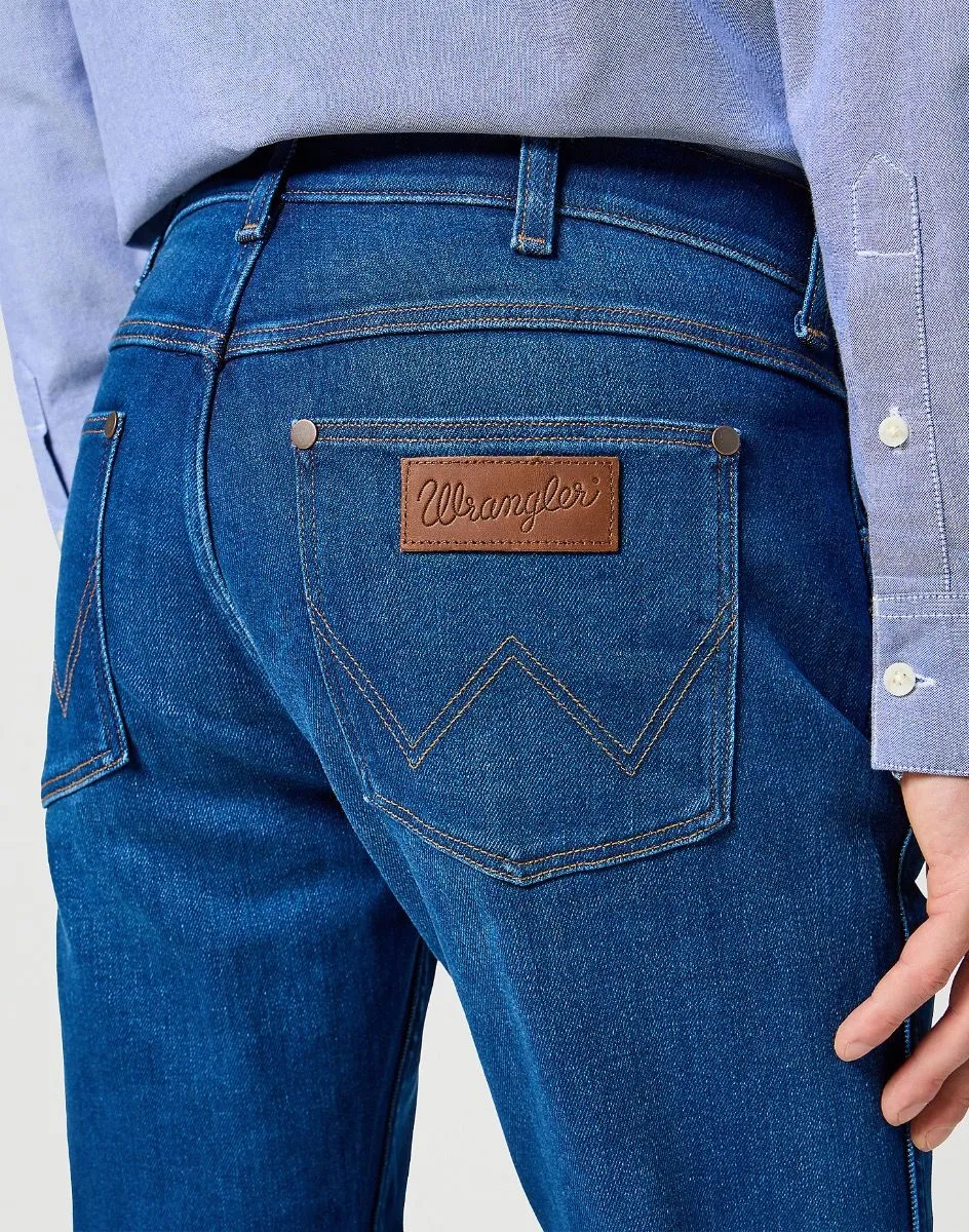 Greensboro Straight Denim Jeans Blue Jam by Wrangler