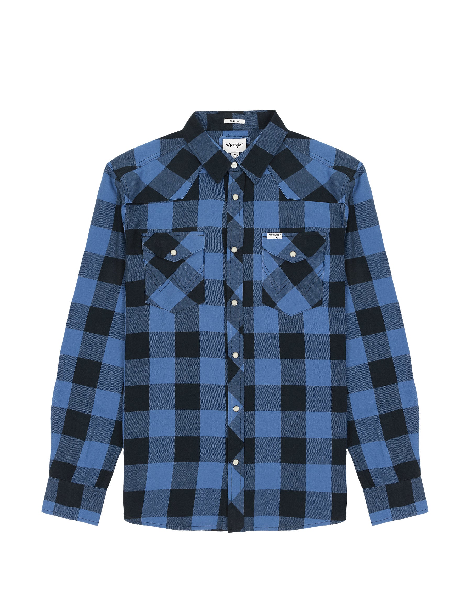 Wrangler Men's Long Sleeve Western Flannel Check Shirt