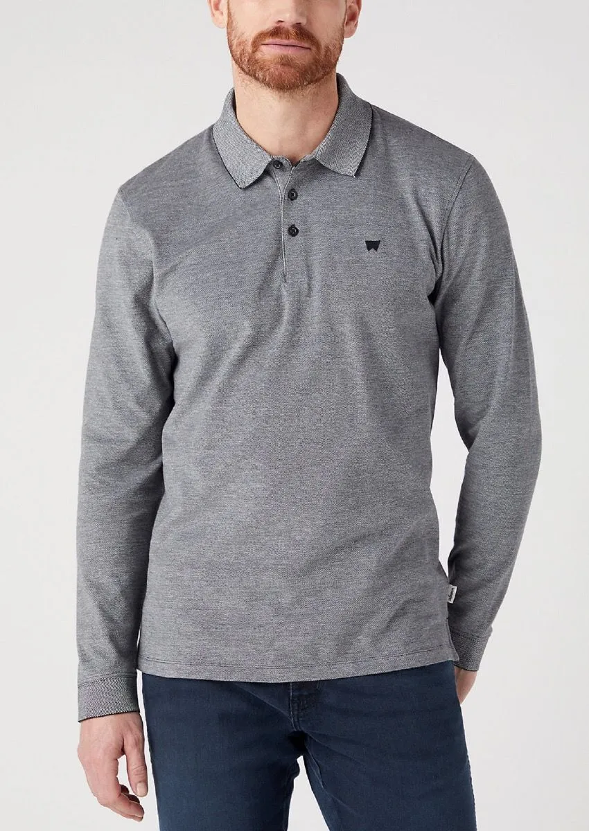 Black Long Sleeve Polo Shirt Refined by Wrangler