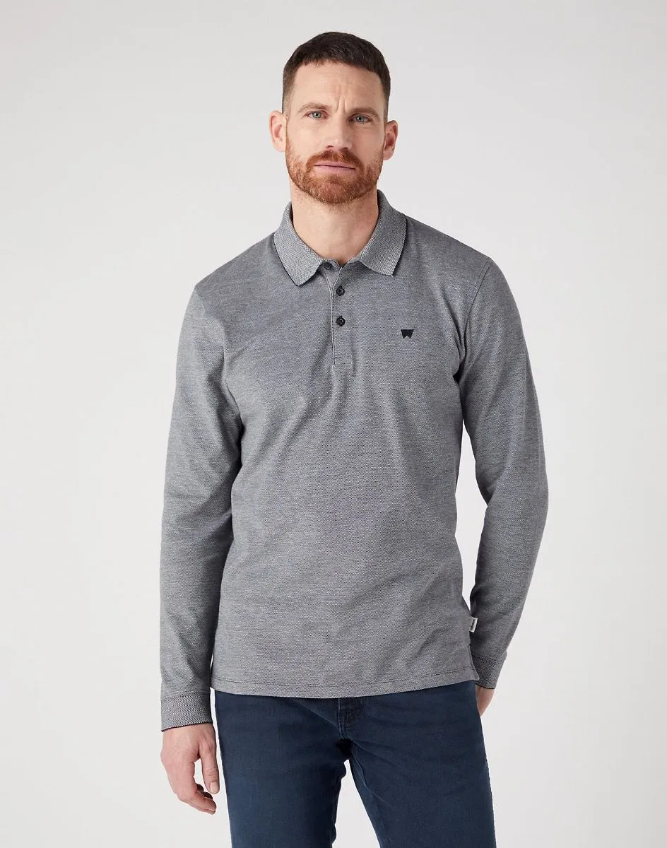 Black Long Sleeve Polo Shirt Refined by Wrangler