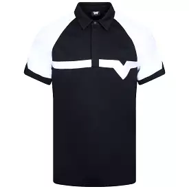 x black v-stripe polo shirt with comfort fit from NJ - size W22