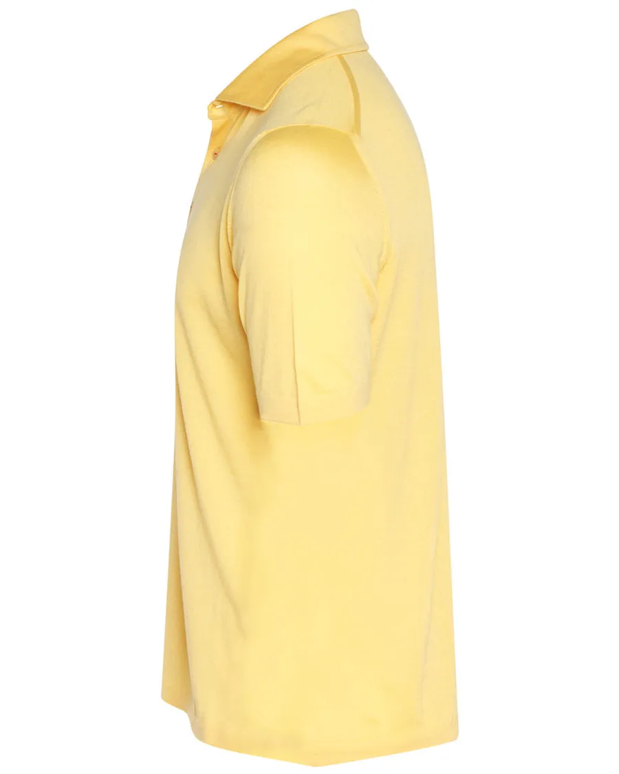 Short Sleeve Polo Shirt with Self Collar in Yellow Cotton