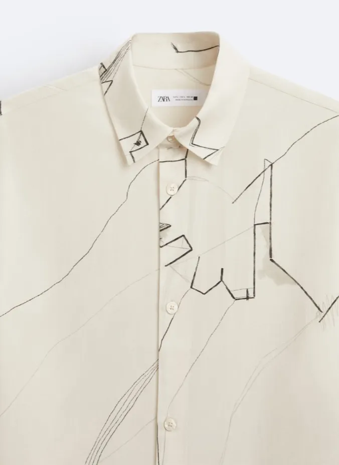 ZARA stroke print shirt