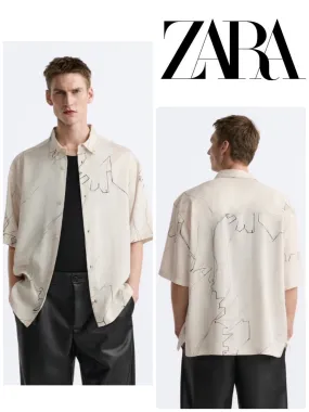 ZARA stroke print shirt