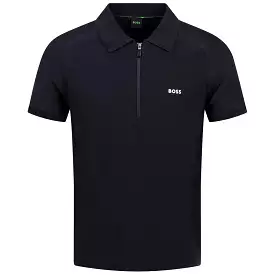 Zayno Regular Fit Dark Blue Knit Polo Shirt - SU24